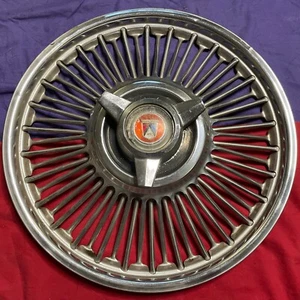 1964 1965 14” Ford Mustang Galaxie Falcon Ranchero Tri Bar SPINNER Wire HUBCAP 1 - Picture 1 of 19