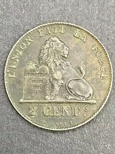1856 Belgum 2 centesimi XF - Foto 1 di 2