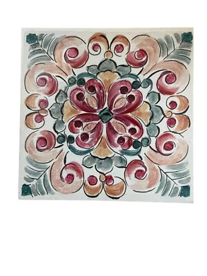 Contemporary Wall Art Decor Floral Textured Raised Print Giclee 12" x 12" x 1.5" - Image 1 of 4