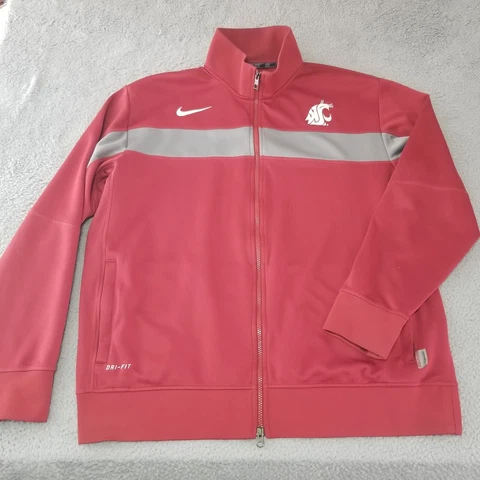 Washington State Cougars Nike Jacket Mens Extra Large Red WSU Cougs Team Issued Cover