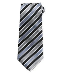 Corbata Premier PR766 Candy Stripe negra/gris - poliéster tejida 4" 57" - Imagen 1 de 1