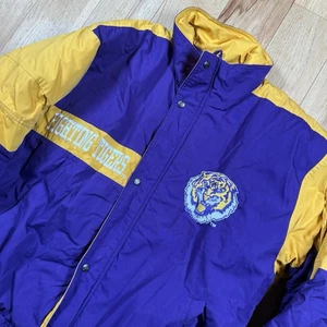 VTG Logo 7 LSU Tigers Louisiana Puffer Jacket Mens XL Full Zip Fighting Tigers - Picture 1 of 13