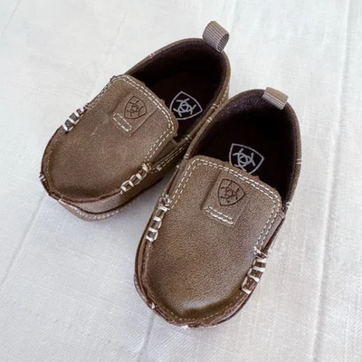 Ariat Infant  Lil Stompers Bomber Brown Buckskin Cruiser Shoes - Image 1 of 4
