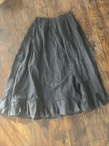 Falda antigua eduardiana de lunares negra y crema de finales de 1800 de colección para mujer - Imagen 1 de 17