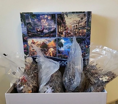 迪士尼 - Thomas Kinkade Studios - 4 个拼图 500 件套多件套新品 — 第 1/4 张图片