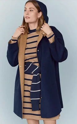 ANN TAYLOR WEEKEND COLLECTION DOUBLEFACE REVERSIBLE HOODED SNAP FRONT COAT XSP - Image 1 of 4