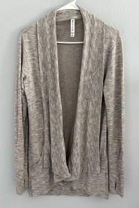 Athleta Pranayama Wrap Women's XS Pockets Open Cardigan Gray Thumb-Holes Modal - Picture 1 of 11
