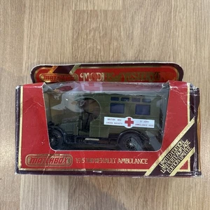 MATCHBOX MODEL'S OF YESTERYEAR MADE IN Y 25 1910 RENAULT AMBULANCE ENGLAND. - Picture 1 of 5