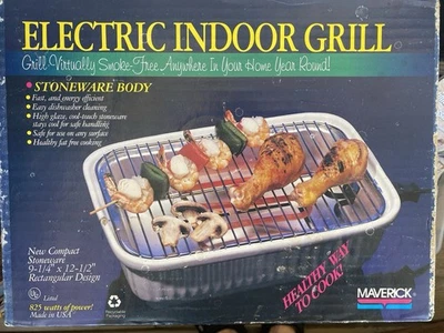 Maverick электрический крытый гриль керамическая керамика винтажный новый в коробке 9 «X 12» - Изображение 1 из 4