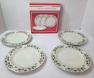 Vintage Weihnachten Porzellan Salatteller 4er Set Made in Japan Neu aus altem Lagerbestand - Bild 1 von 10