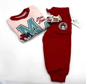 Felpa e joggers Disney Minnie Mouse bambina 2 pezzi rosa/rosso taglia 3T nuova con etichetta - Foto 1 di 16