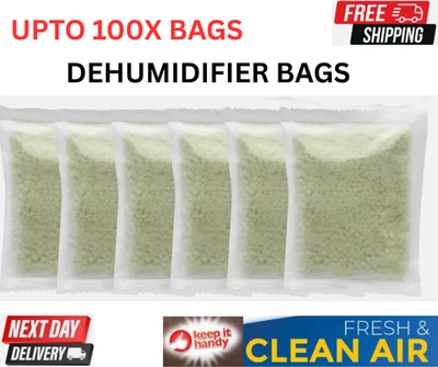 4-100 Small Space Dehumidifier Bags Wardrobe Sachets Damp Mould Moisture Drawers - Image 1 of 4