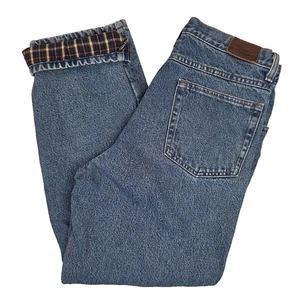 L.L.Bean Mens 33X29 (Actual 31X28.5) Flannel Lined Jeans Natural Fit Medium Wash - Picture 1 of 10