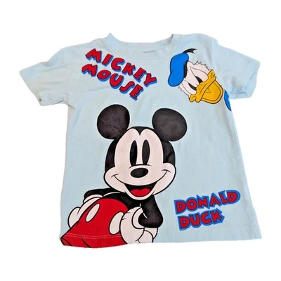 Disney Junior Boy's 4T Mickey Mouse & Donald Duck Light Blue Boys T-Shirt - EUC - Image 1 of 4