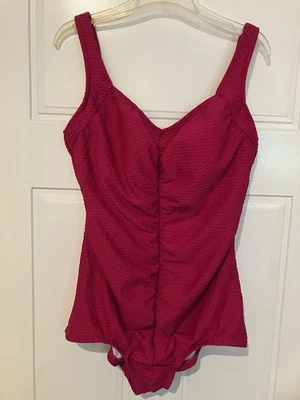 Traje de baño Maxine Of Hollywood rosa de una pieza para damas - talla 16 Foto 1 de 4