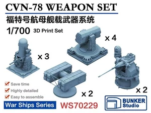 JUEGO DE ARMAS BUNKER WS70229 1/700 CVN-78 (Juego de impresión 3D 11 piezas) - Imagen 1 de 1