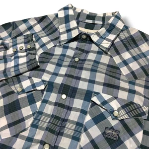 Ralph Lauren Denim Supply Western Shirt Mens Large Pearl Snap Button 100% Cotton - Picture 1 of 9