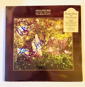 Disco álbum firmado por UFO "Headstone" LP X 4 autenticación Beckett - Imagen 1 de 2