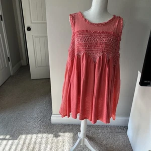 Free People abito boho ricamato con lacci taglia L oversize si adatta 3XL - Foto 1 di 18