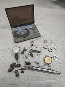 Vintage Maschinist Werkzeug Lot Werkzeuge Reibahle Mikrometer Schneiden Starrett Handwerker - Bild 1 von 14