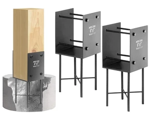 Soporte de poste de valla en forma de U de 8 "X8" (en realidad 7,5" X7,5") de alta resistencia, Wet Co - Imagen 1 de 6
