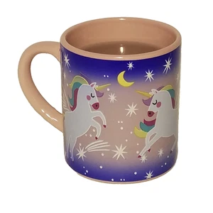 Gourmet Du Village Color Changing Unicorn Stars Purple & Pink Mug Cup 6 oz. - Picture 1 of 9