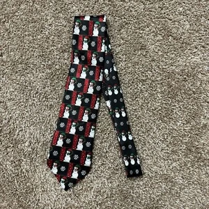 Vintage Hallmark Novelties Christmas Snowman Themed Novelty Tie 100% Polyester - Picture 1 of 4
