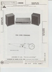 Packard Bell RTS-22 AM/FM 8 Track Stereo, Photofact Folder, Service Manual - Picture 1 of 1