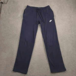 Nike Sweatpants Mens M Navy Blue Straight Leg Joggers Fleece Lined Rear Pocket - Picture 1 of 13