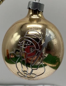 Vintage Rauch Gold & Silver Snowman Snowflake Glass Christmas Ornament 2.25" - Picture 1 of 6