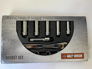 HARLEY DAVIDSON 3/8" DRIVE 16 PIECE SAE RATCHET SOCKET TOOL SET 3/8" TO 3/4" USA - Picture 1 of 2