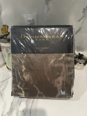 Donna Karan Sanctuary F/ Queen 被套。 棕色/金色。 全新! — 第 1/4 张图片