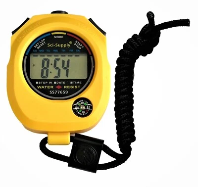 SCI-SUPPLY Digital Stopwatch with Battery, Individually Boxed, Built-in Compass and Lanyard