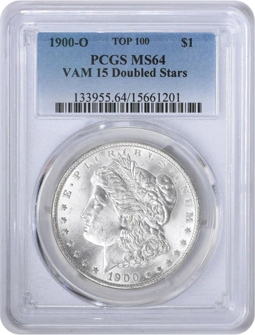 1900-O VAM 15 Morgan Silver Dollar Doubled Stars MS64 PCGS Cover