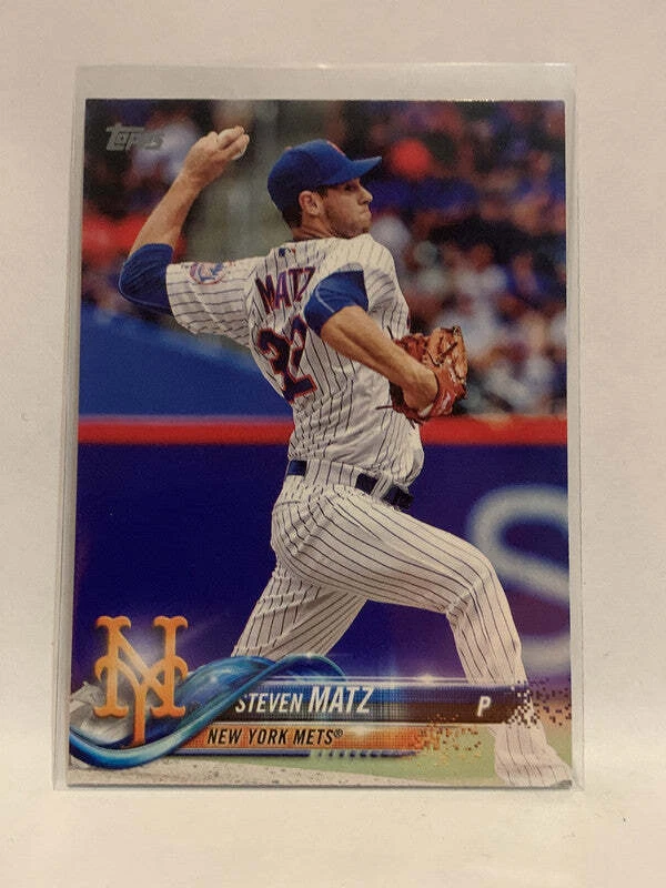 #221 Steven Matz New York Mets 2018 Topps Series One  Baseball Card MLB - Image 1 of 2