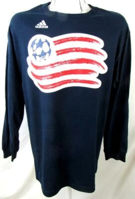 New England Revolution Men L - 2XL Adidas Long Sleeve Screened Logo Tee NER 2 - Image 1 of 4