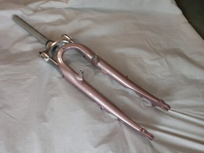 ZOOM Pink Alloy 700c BIKE SUSPENSION FORKS 1 1/8" THREADLESS x 189mm Stem V/Disc - Image 1 of 4