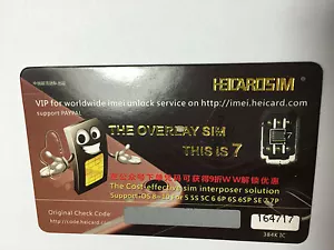 NUEVO DESBLOQUEO TARJETA SIM HEICARDSIM para iPhone 5, 5G, 5S, 5C,6 6+ 6S 6S+ 7 7+ - Imagen 1 de 3