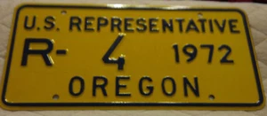 1972 OREGON USA REPRÄSENTATIVES R-4 KENNZEICHEN - Bild 1 von 2