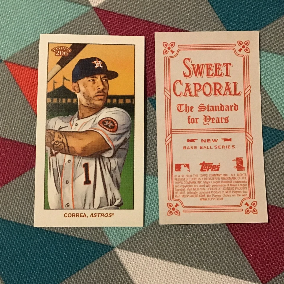 Carlos Correa Astros SP 2020 Topps 206 T206 Series 1 Sweet Caporal Back - Image 1 of 1