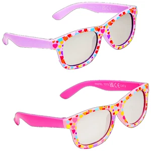 Eyelevel Small Kids Love Hearts UV400 Wayfarer Pastel Sunglasses Girls Pattern - Picture 1 of 5