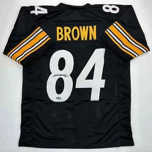 Facsimile Autographed Antonio Brown Pittsburgh Black Reprint Jersey Size Mens XL - Picture 1 of 4