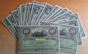Alfonso XIII España COLONIAL 10 PESOS Banco Español año 1896 CIRCULADOS BONITOS. - Imagen 1 de 2