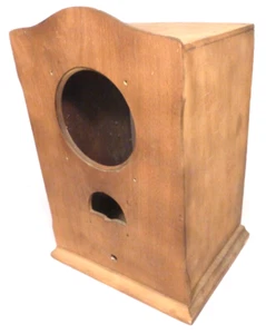 vintage UNKNOWN CATHEDRAL  RADIO  WOOD SHELL #5 - unfinished wood 14" x 10" x 8" - Picture 1 of 5