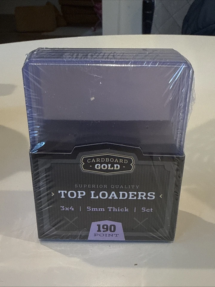 5 Cardboard Gold 190 Point Top Loaders Thick Card Holders Brand New Toploaders - Image 1 of 1