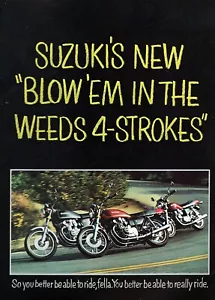 Suzuki GS750 GS550 1977 Motociclette Brochure colore pieghevole originale - Foto 1 di 4