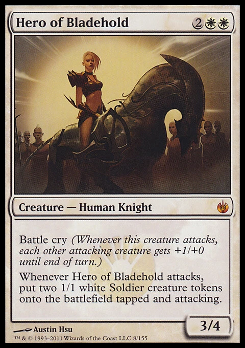 MTG Magic the Gathering Hero of Bladehold (8/161) Mirrodin Besieged LP - Image 1 of 1