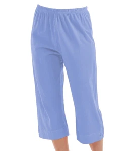 FRESH PRODUCE 3X Plus Peri Blue Jersey Cotton $56.00 Stretch Capris NWT New - Picture 1 of 4