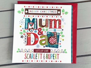 Tarjeta de Navidad de mamá y papá. Tarjetas de Navidad especiales personalizadas para mamá/papá  - Imagen 1 de 14