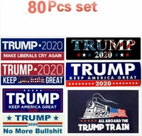 80Pcs/Set Donald Trump Bumper Stickers 2020 Keep America Great Train Sticker